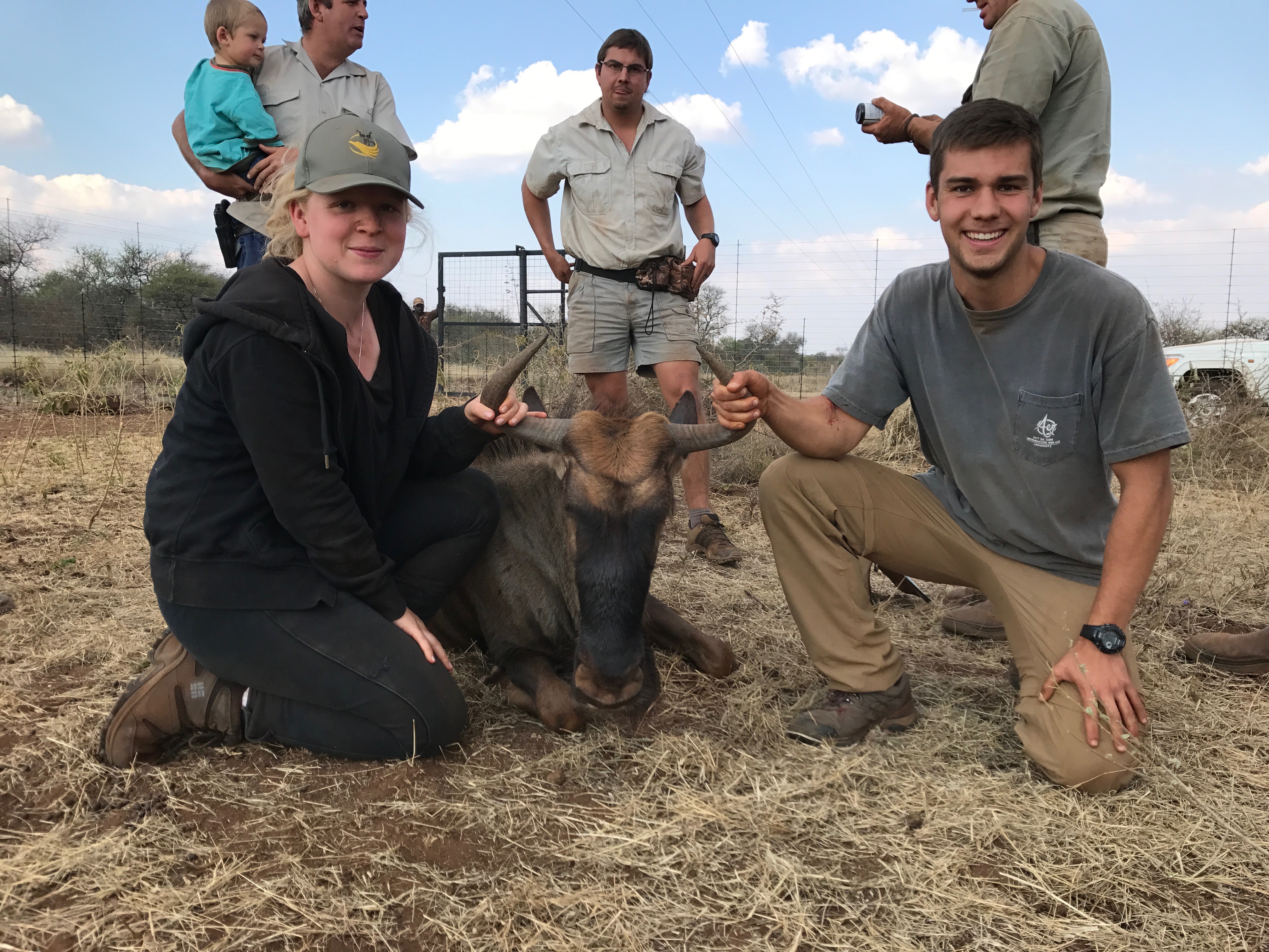 Jack Miller with a sedated antelope