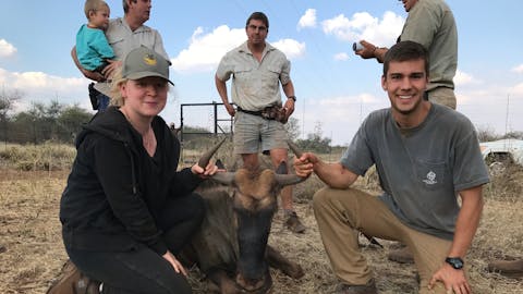 Jack Miller with a sedated antelope