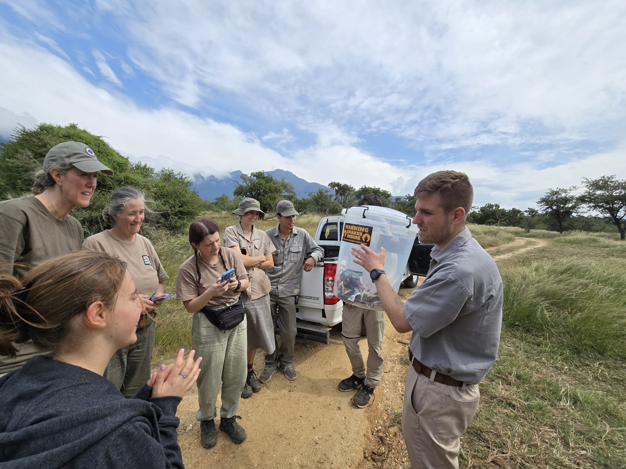 Cheryl Galbraith: volunteers listening to health and safety rules 