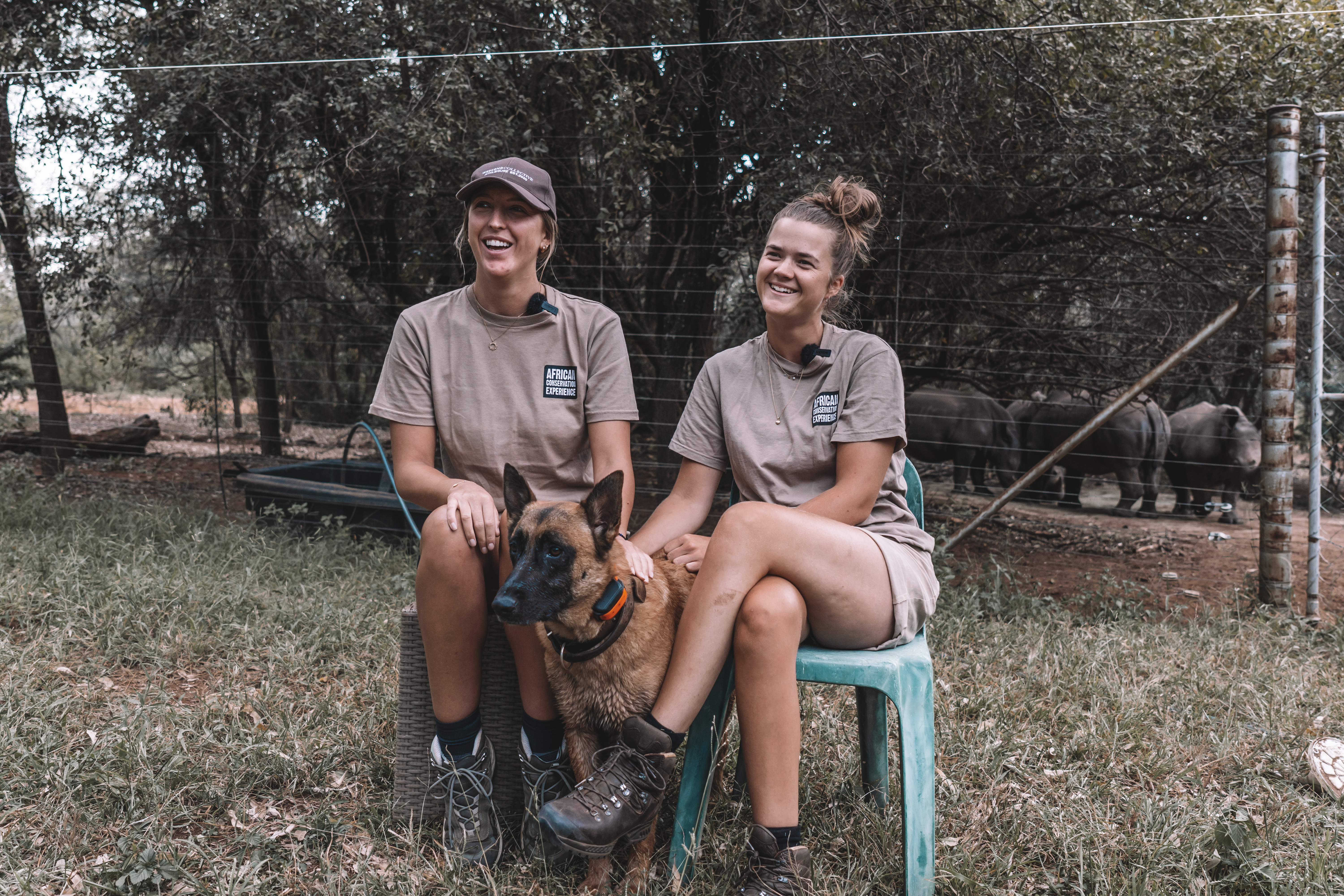 Gap year wildlife conservation - Gap year experiences - Girls smiling with a dog
