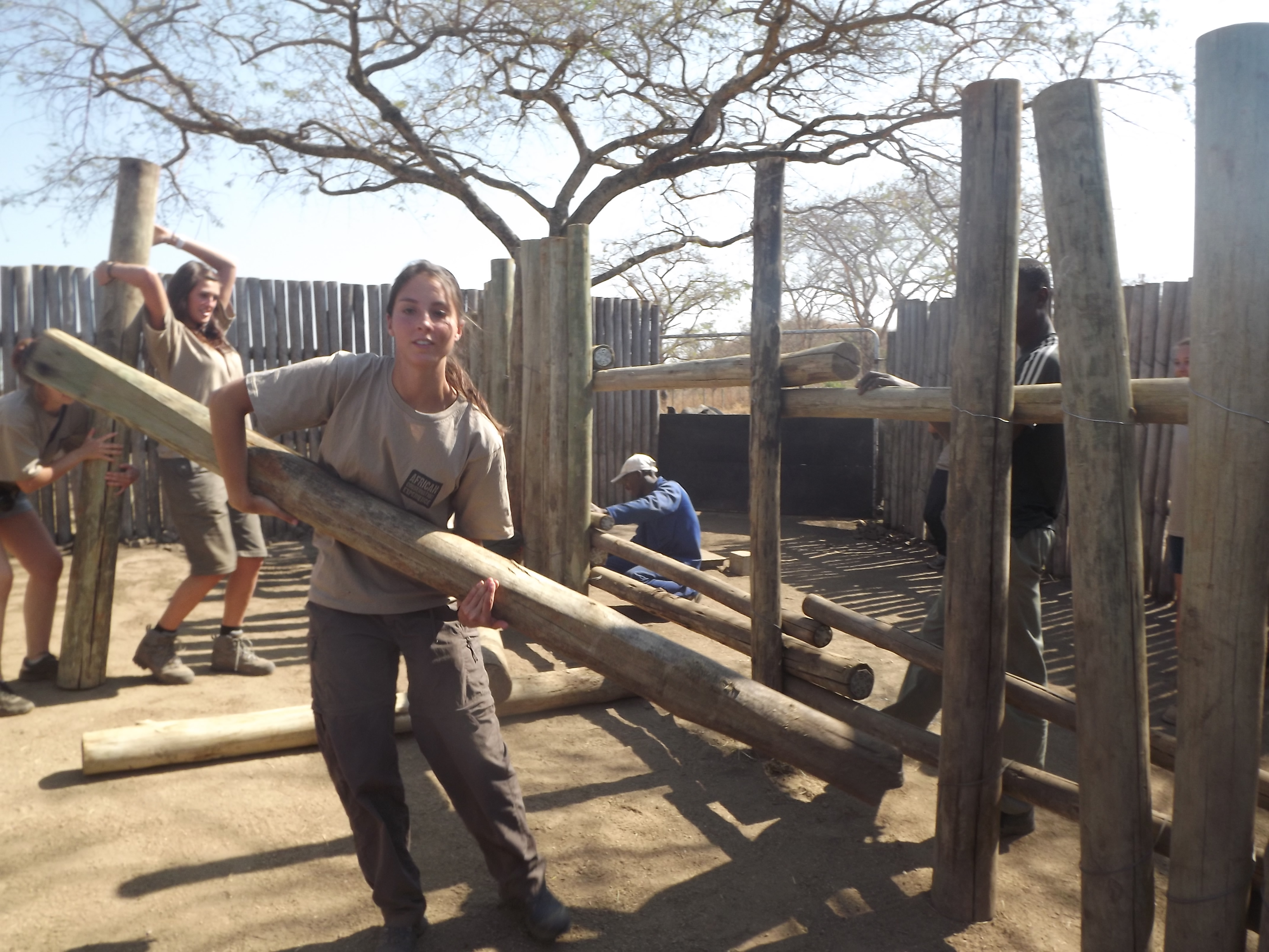 CAS Trip for IB schools - students helping build an enclosure