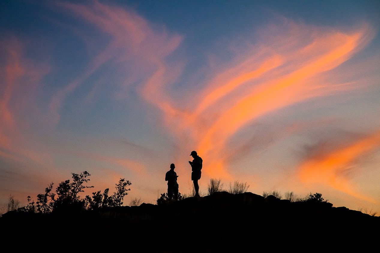 Game Ranger Conservation Experience - volunteers in the sunset