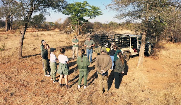 The Savannah Veterinary Explorer - students listening to instructions