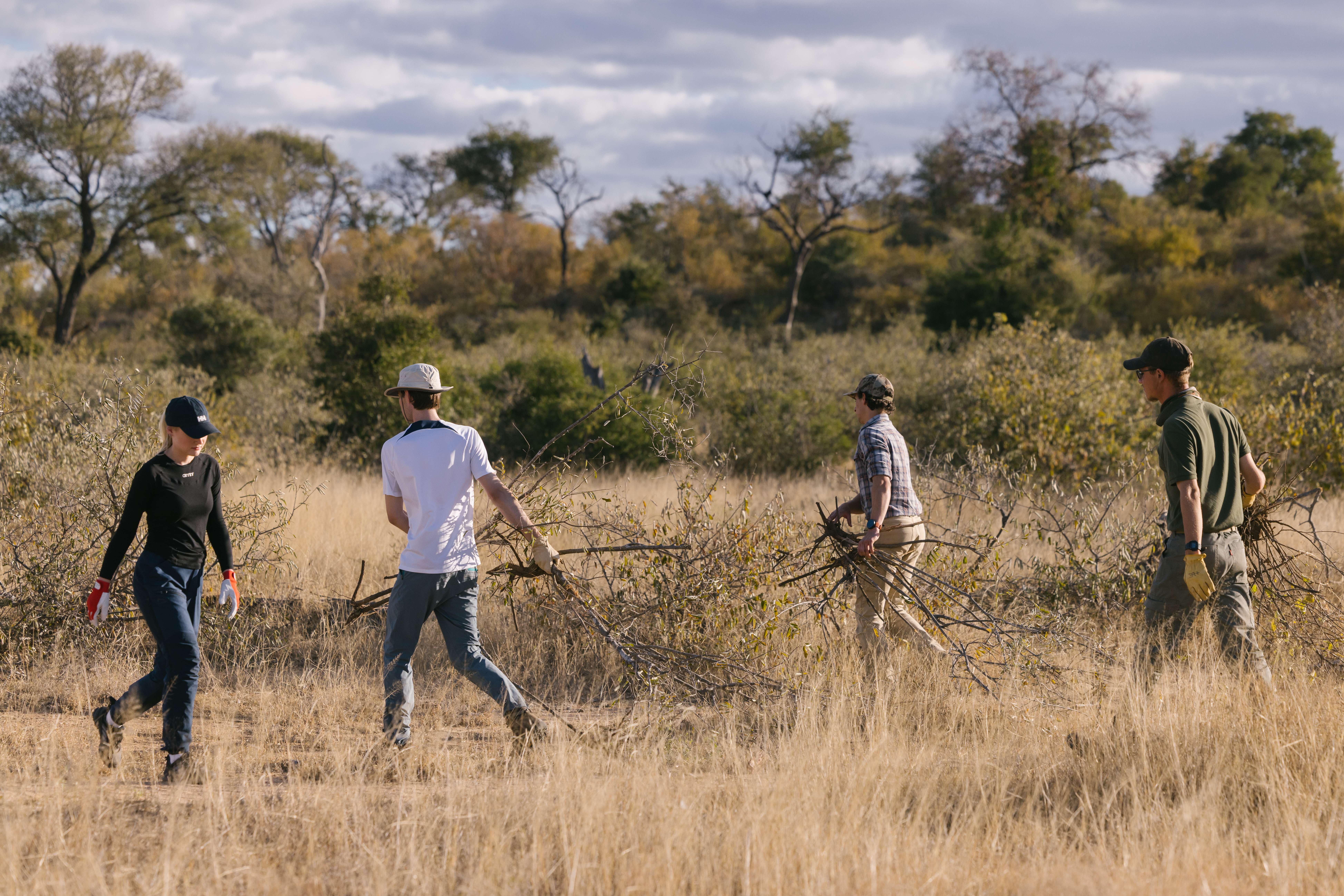 The Vikela Kruger Conservation Experience - volunteers doing bush clearing