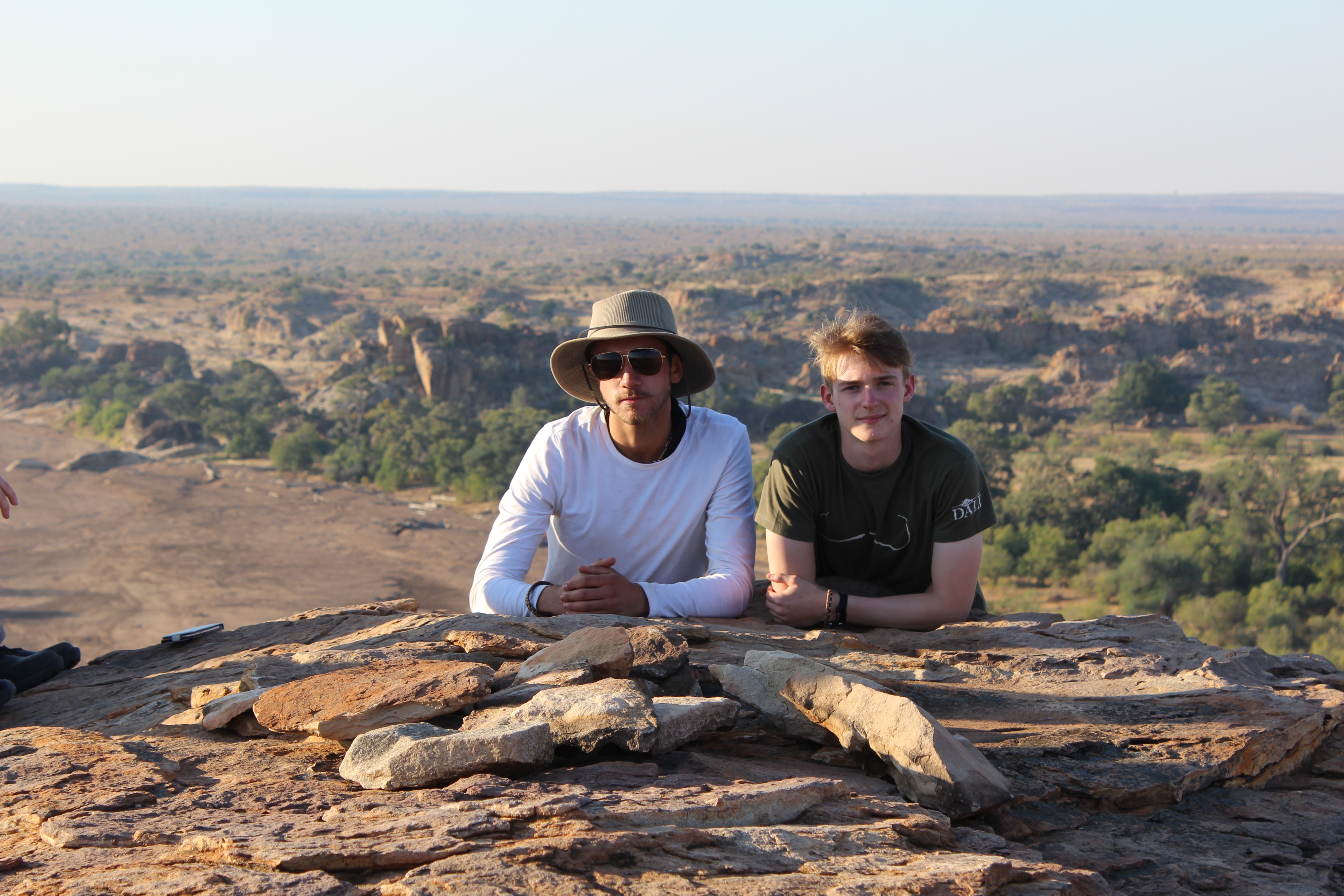 Veterinary Field Trip -  students posing in front of a landscape