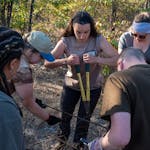Changemakers Service Learning Field Trip - Student cutting the wires
