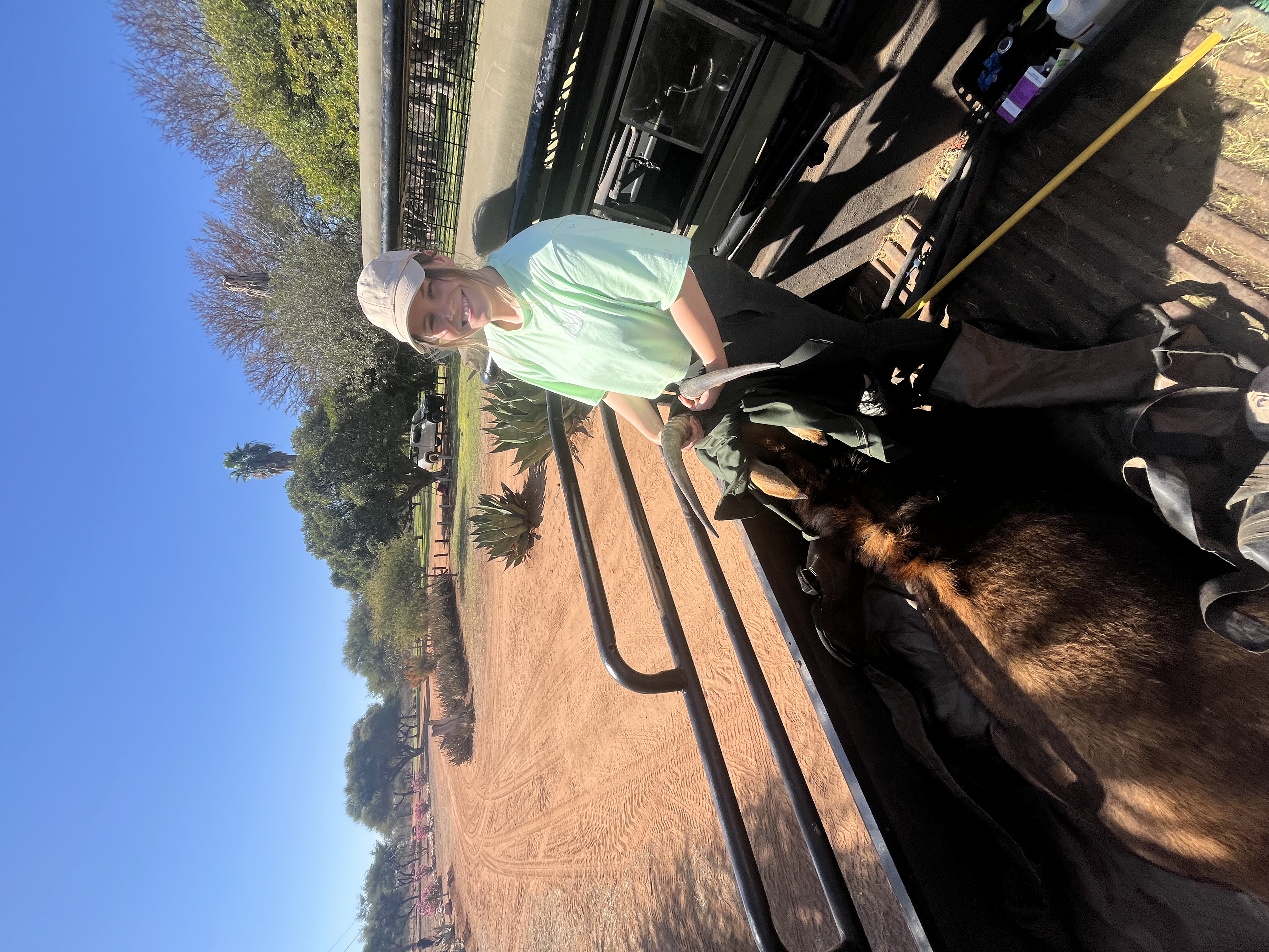 Tereza Pacíková - Vet student holding a kudu