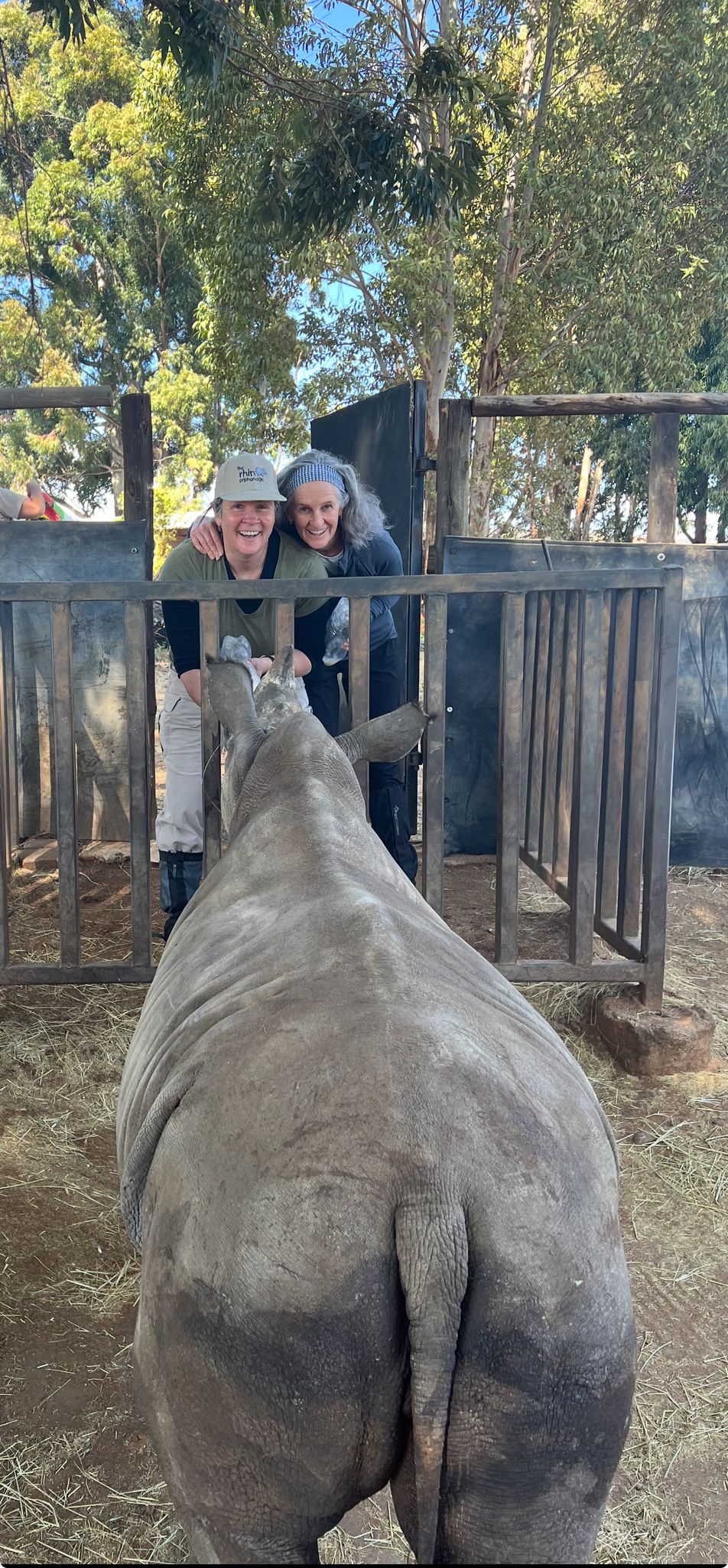 Di Roderick and Sam Hemmingway - Volunteer bottle-feeding rhino