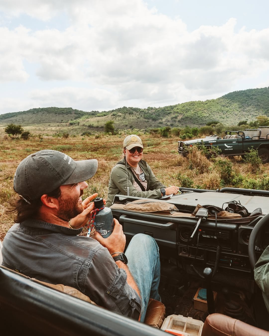 Ellie Sheahan: volunteers relaxing in the research vehicle 