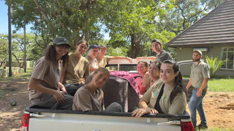 Olivia Ralton - Group selfie in the back of a vehicle