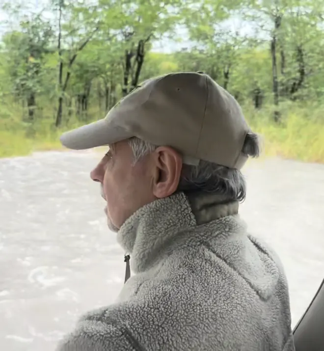 Male volunteer in a vehicle
