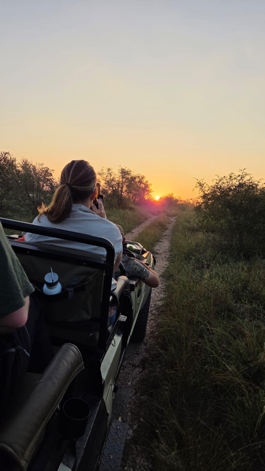 Katie Murray: Sunset on game drive at Vikela