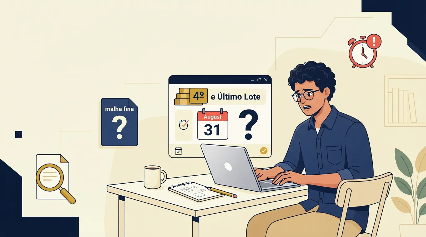 4º e último lote do IR 2026: R$ 1,24 bilhão cai em 31 de agosto — quem não aparecer em nenhum lote está na malha fina e precisa agir agora
