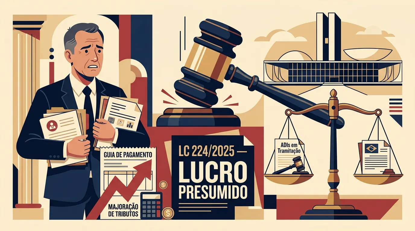 LC 224/2025 e o Lucro Presumido: majoração em vigor, liminares nos TRFs e duas ADIs no STF — o que sua empresa precisa saber hoje