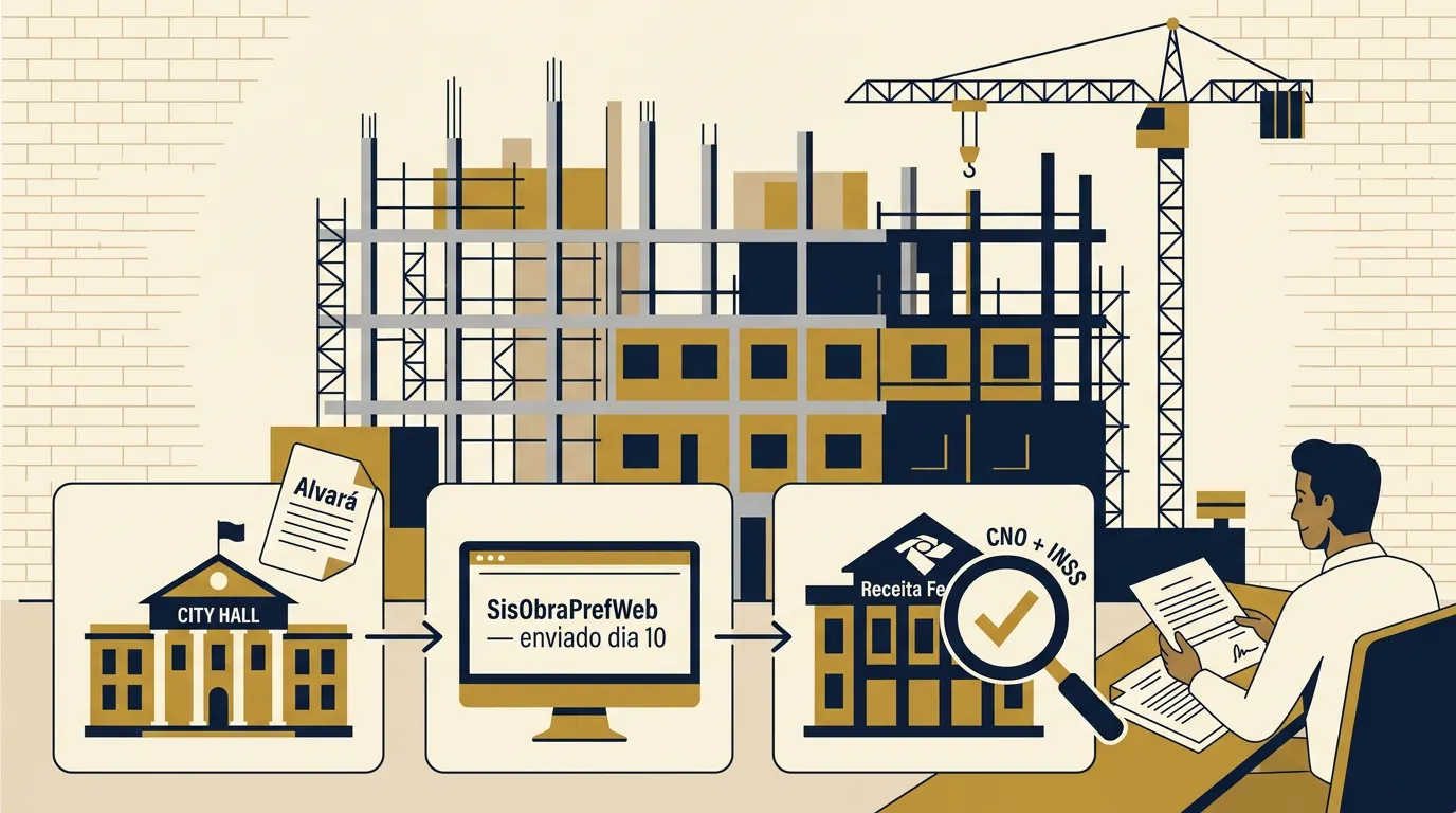 INSS de obra em 2026: como a Receita Federal sabe de cada construção no país — e o que isso significa para quem está construindo ou reformando