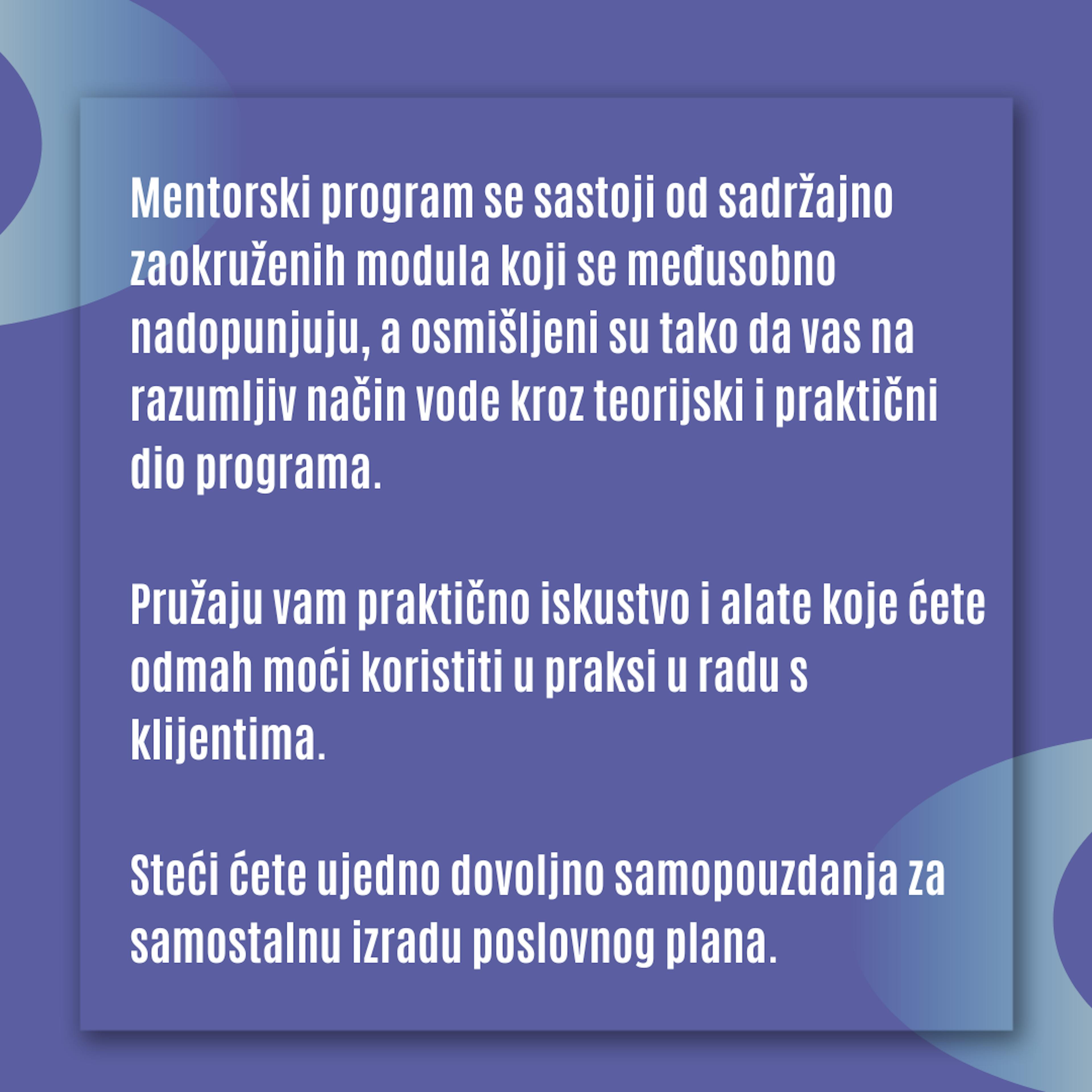 Sadržaj mentorskog programa