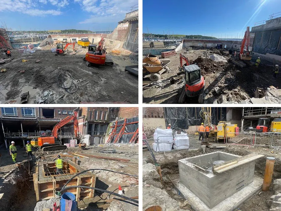 Array 1 from excavation through to full structural casting. With connections tested and backfilled, this section is now complete.