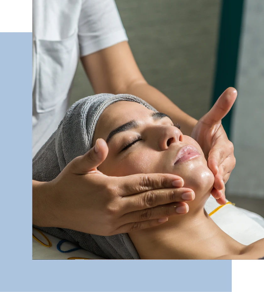 A woman receiving treatment at a longevity clinic.