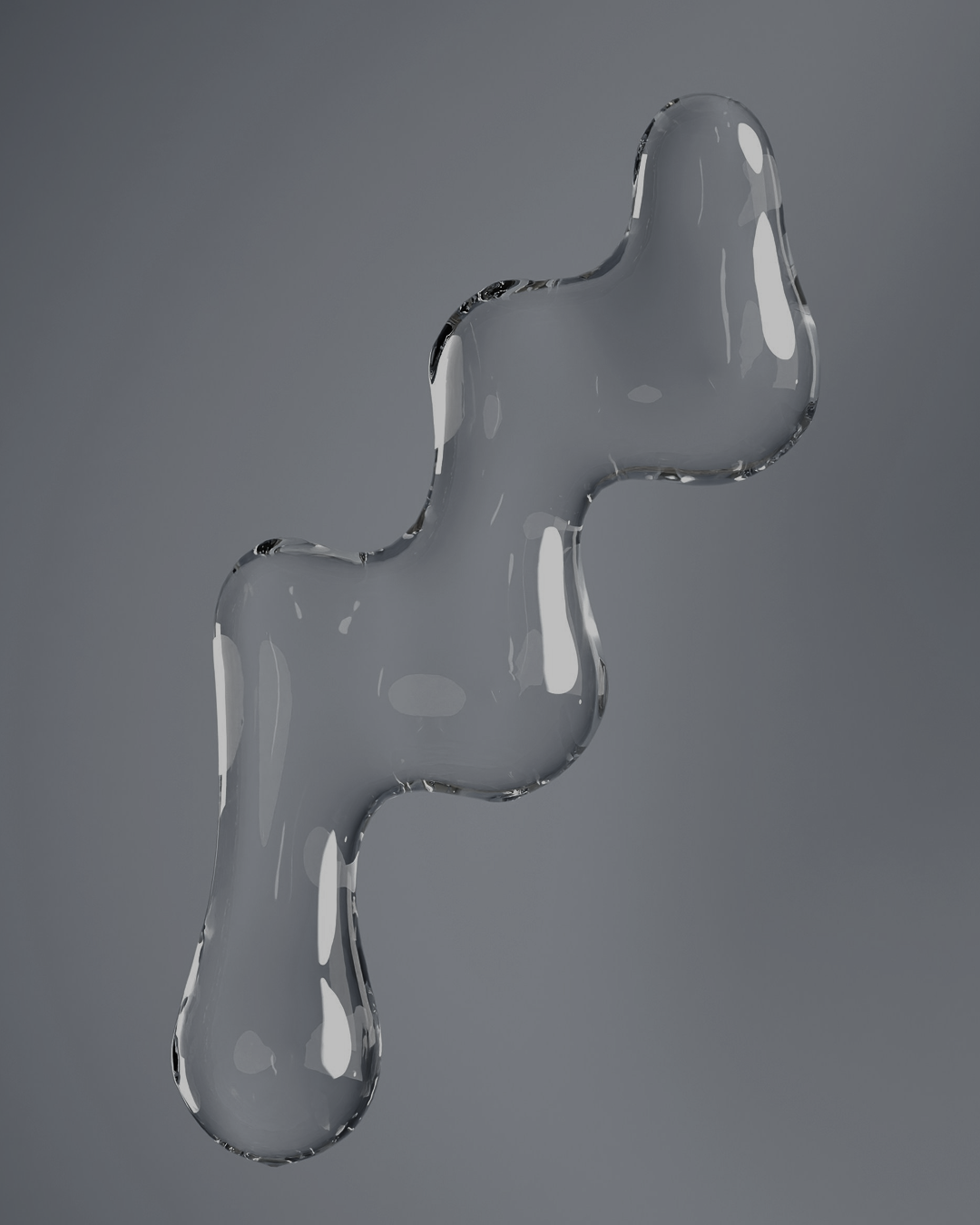A clear serum, floating against a soft, blurred background.