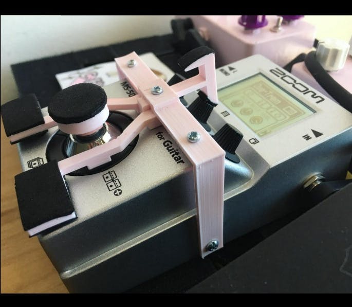 3D printed harness for Zoom MultiStomp Pedal