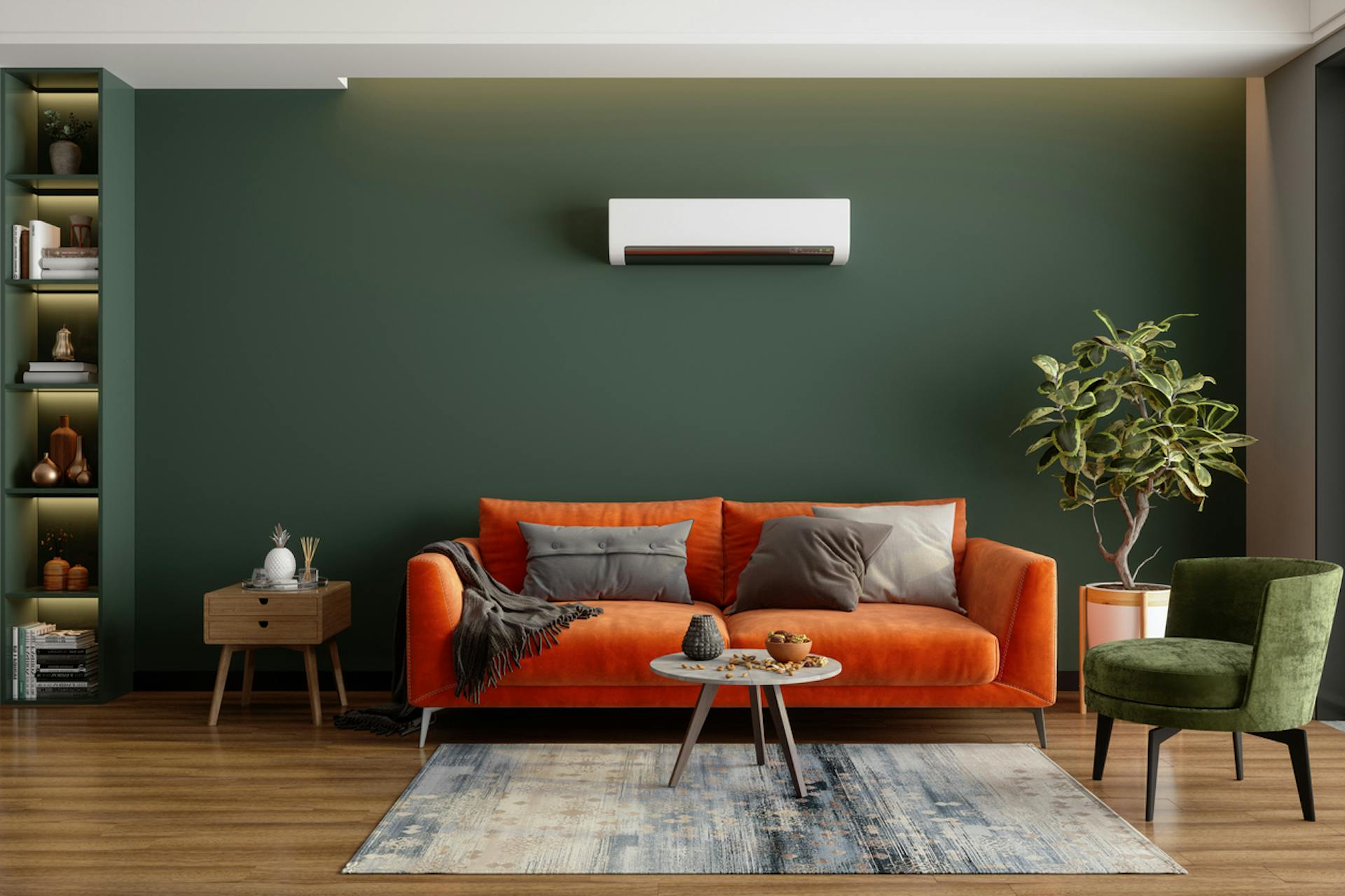 Modernes Wohnzimmer mit Klimaanlage