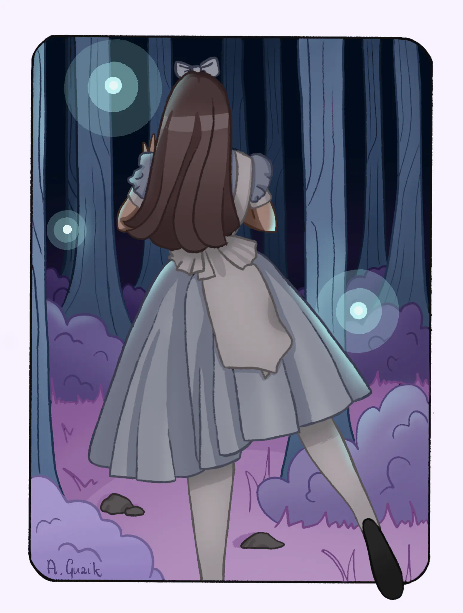 Girl in a magic forest