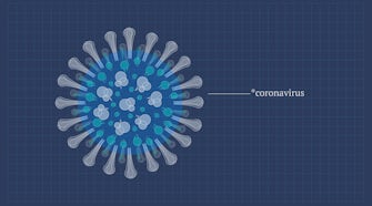 Illustration of the coronavirus structure with spike proteins