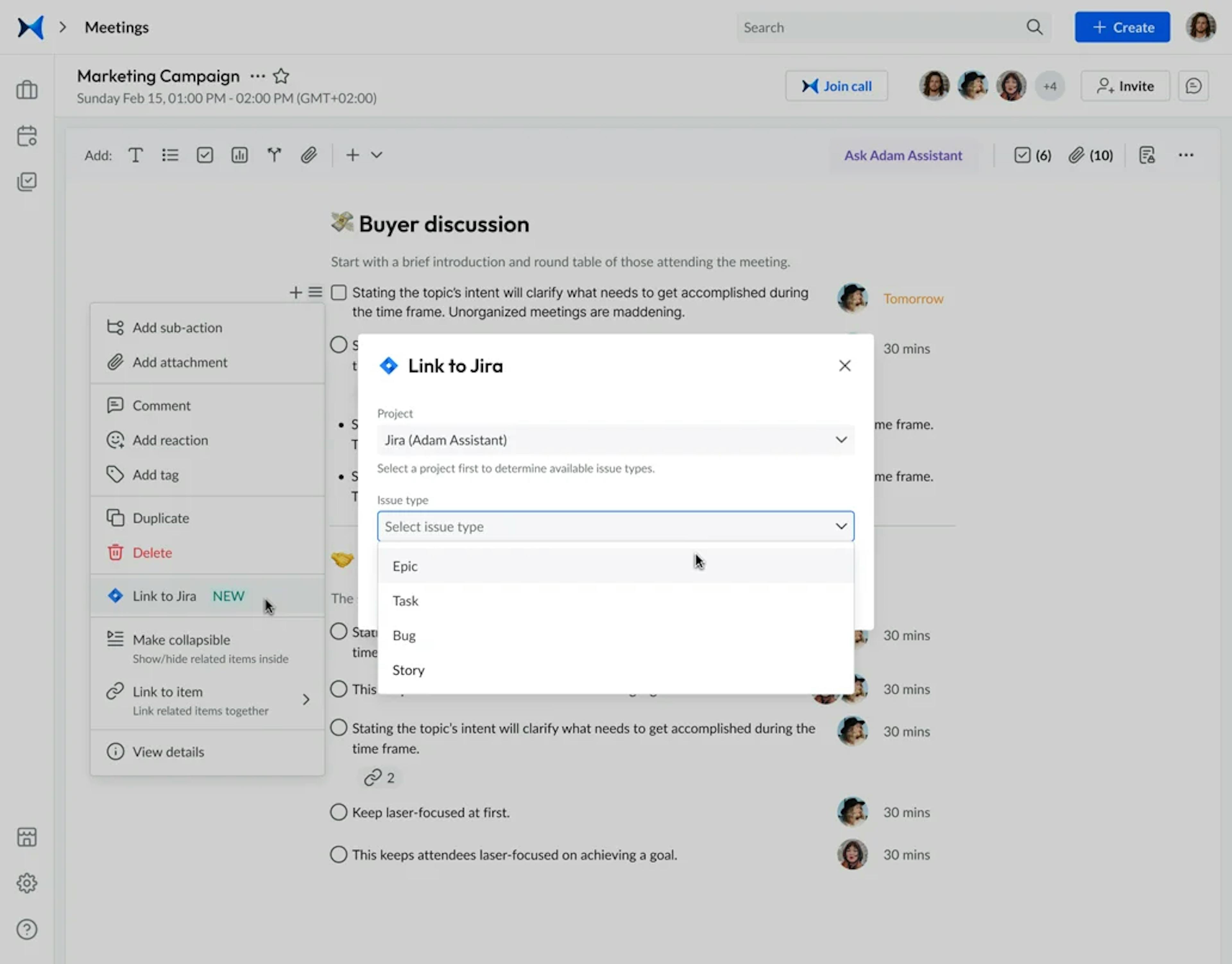 Jira and adam.ai integration