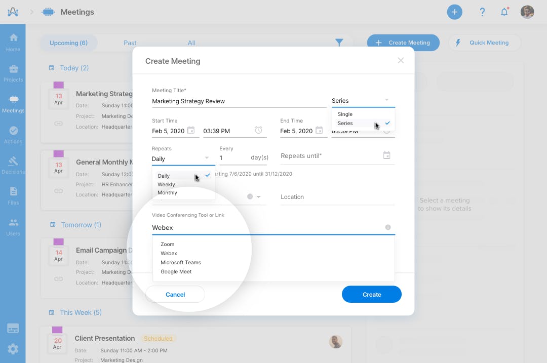 How to create a recurring Webex meeting