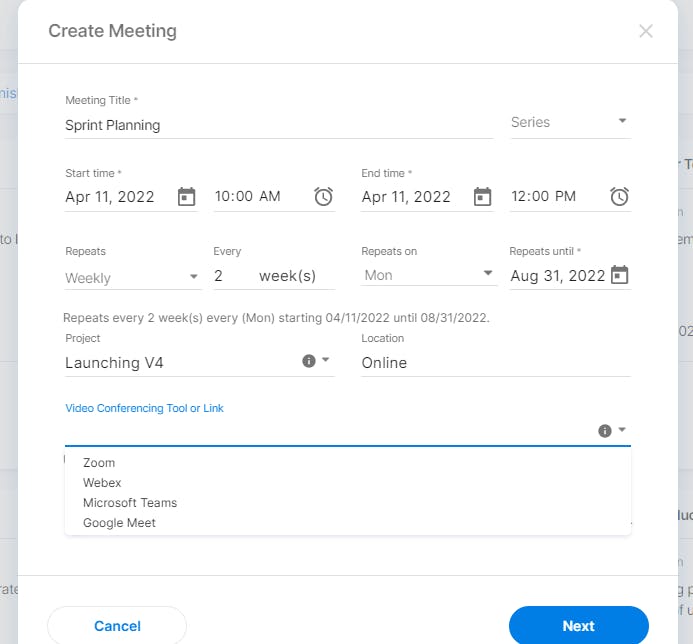 How to create recurring meetings