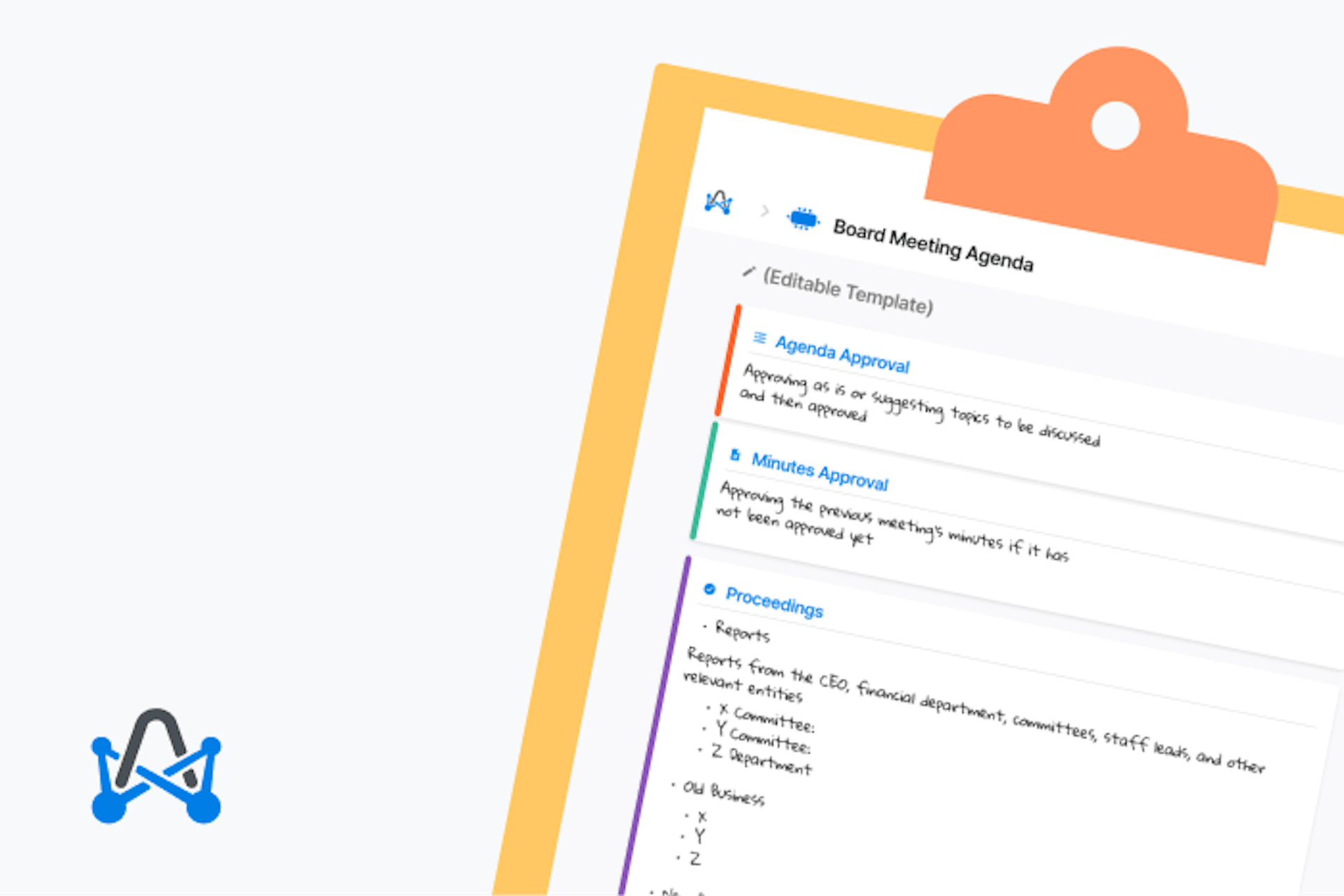 Editable Board Meeting Agenda Template