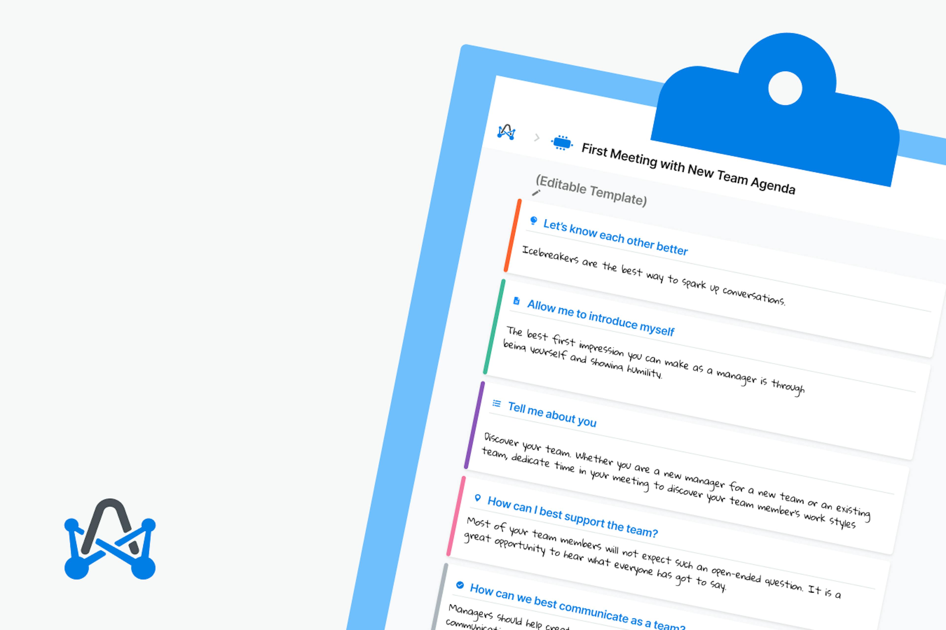 Editable First Meeting with a New Team Agenda Template