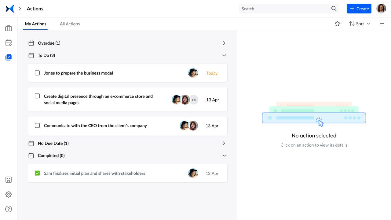 How to create action items in a meeting