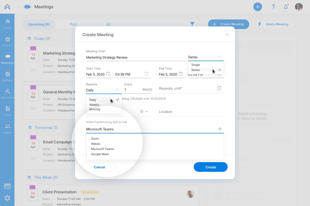 How create a recurring Microsoft Teams meeting