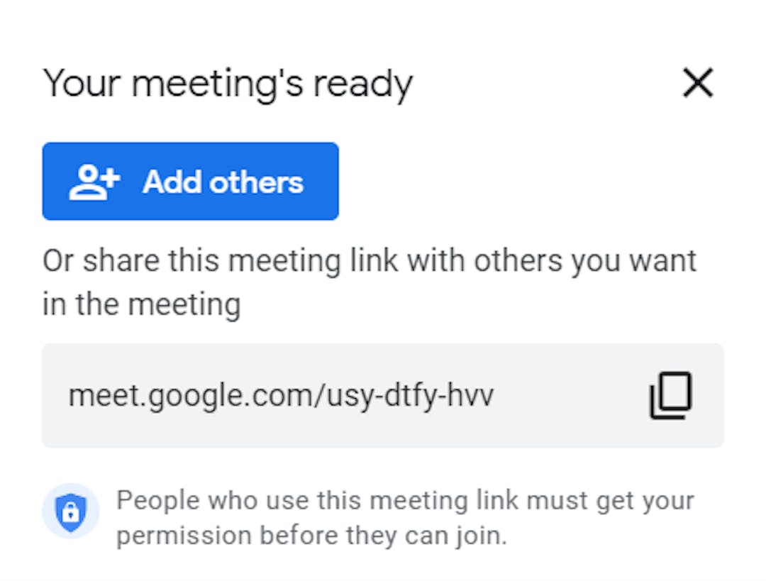 Google Meet: add people to the meeting