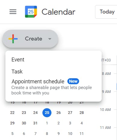 Google Meet: calendar schedule