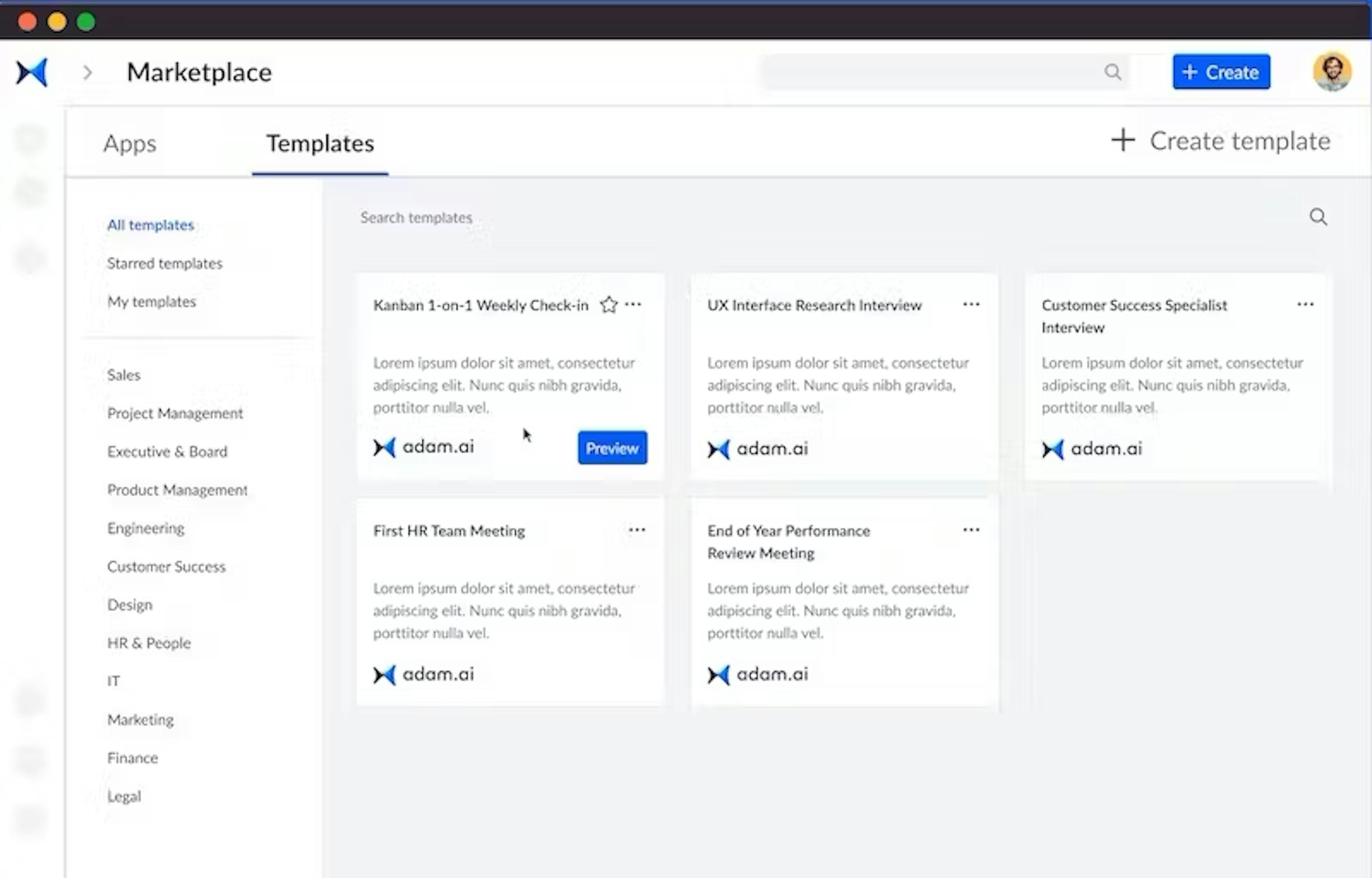 How to apply meeting templates