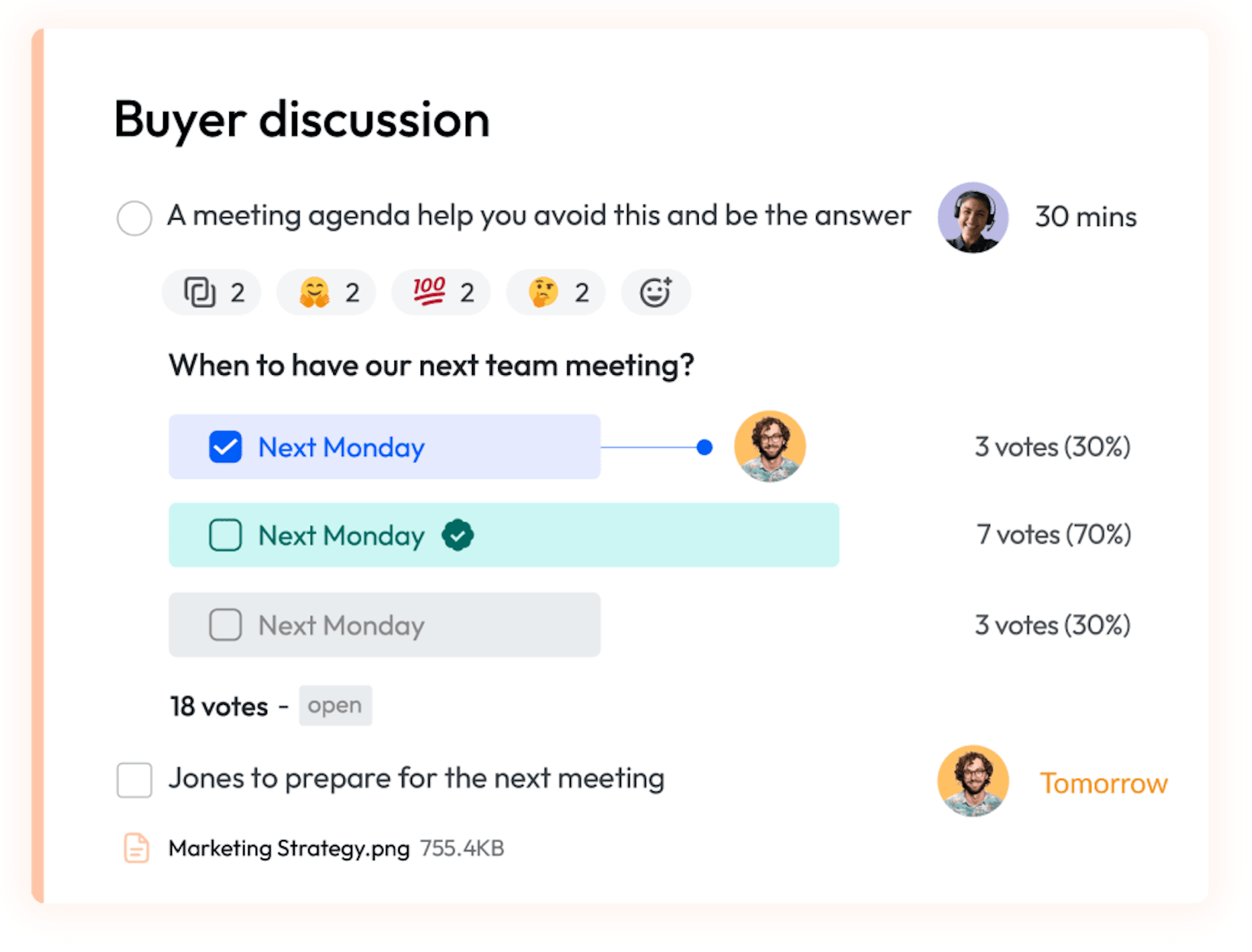 Taking a poll in a meeting