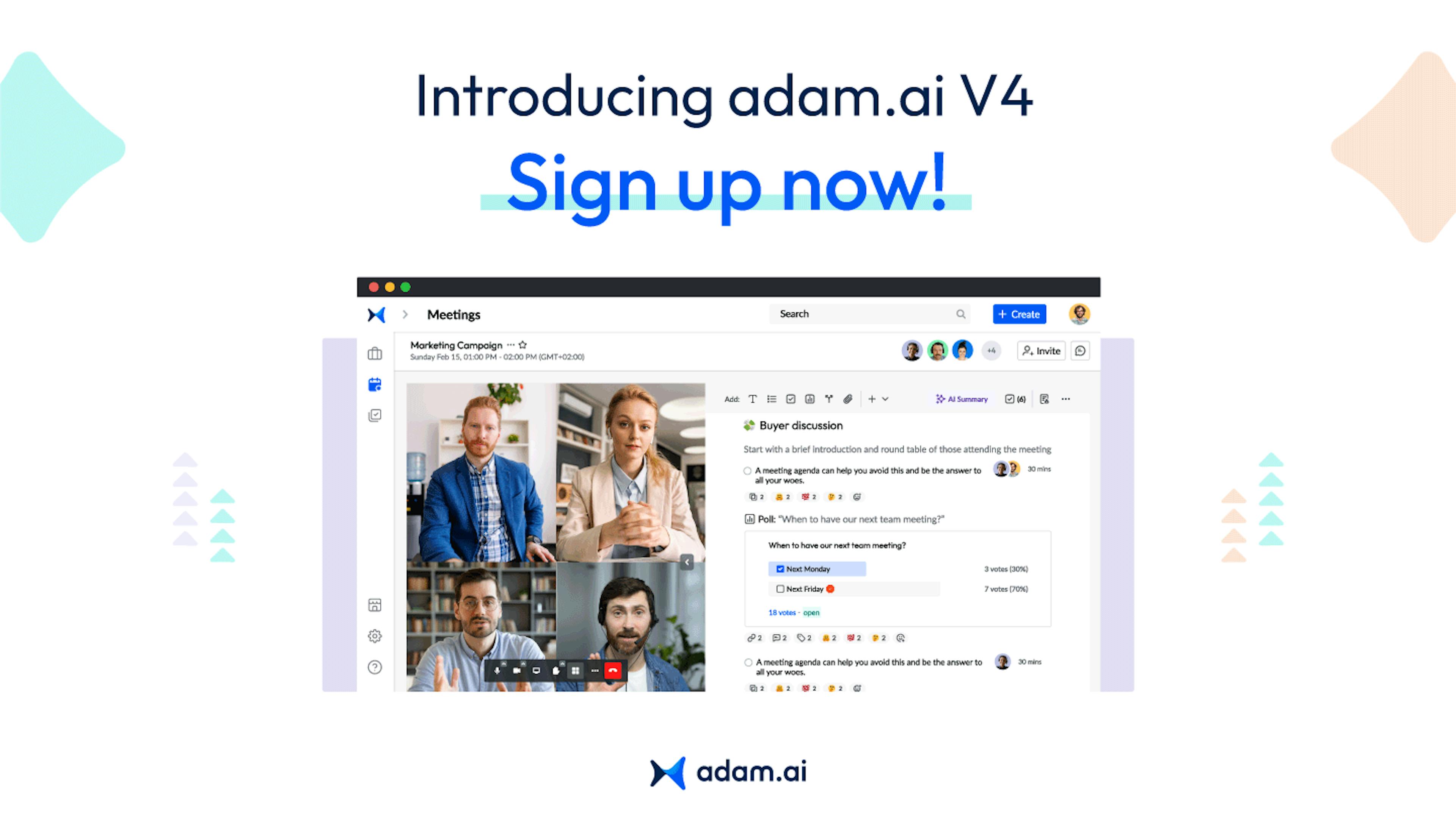 All-in-one meeting management software adam.ai V4 launch