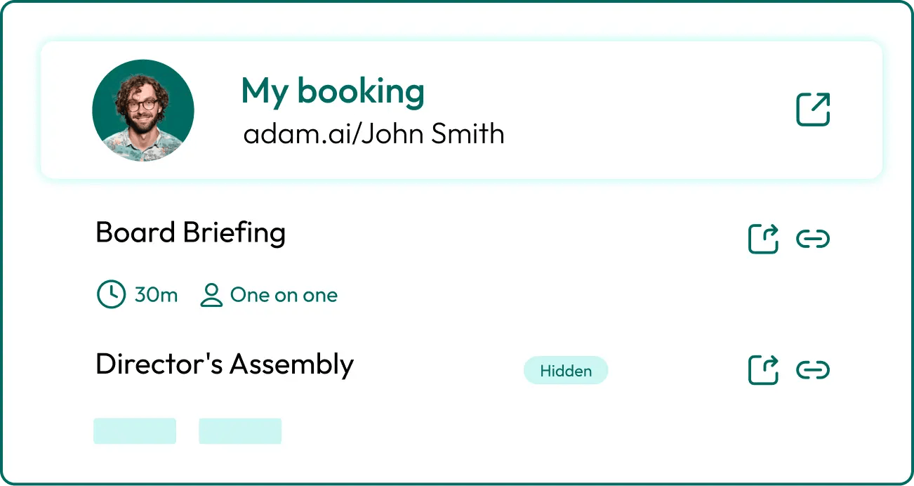 Scheduled meeting card