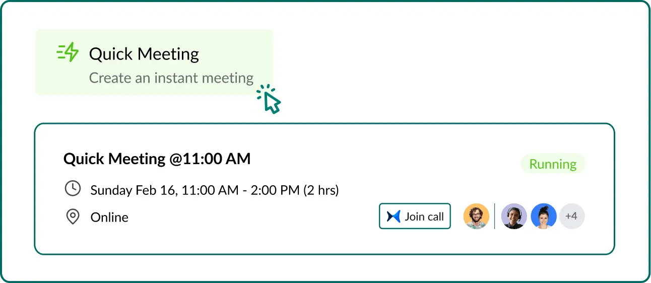 How to create a quick meeting