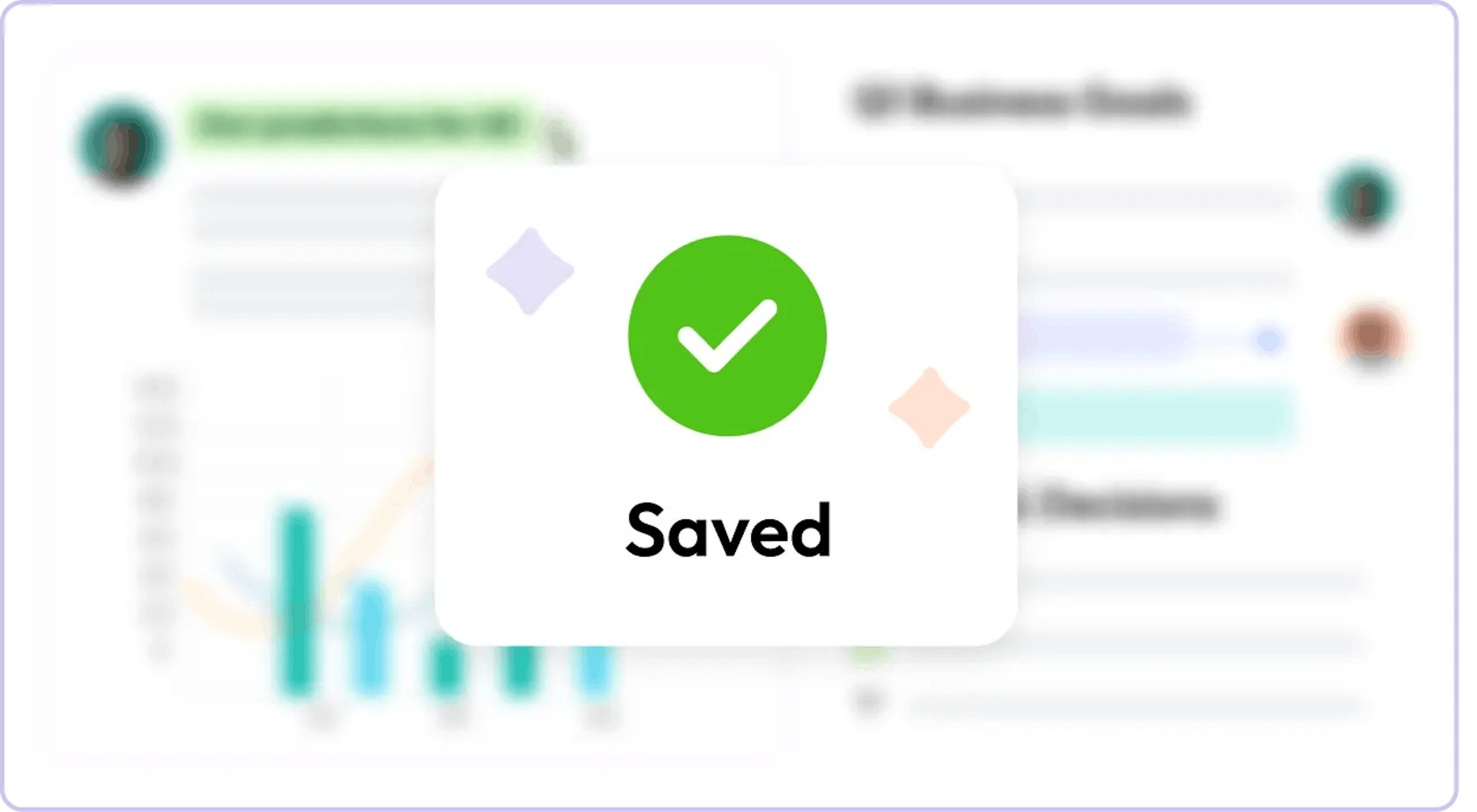 Saved success message