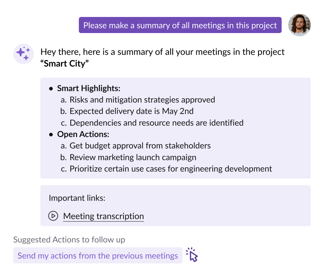 Requesting meeting summary from iAdam