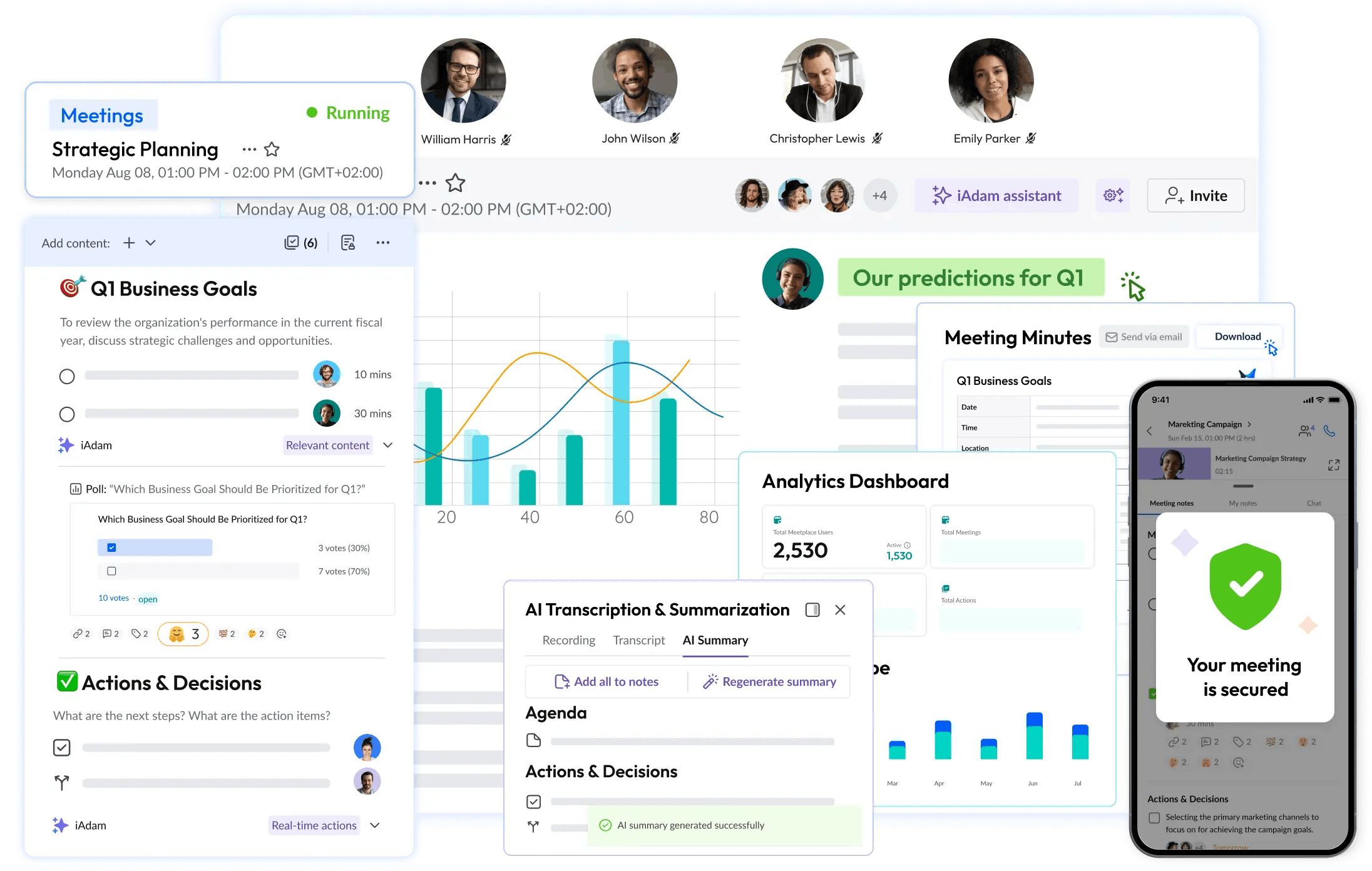 home page-Hero-within video tools-adamai meeting management software