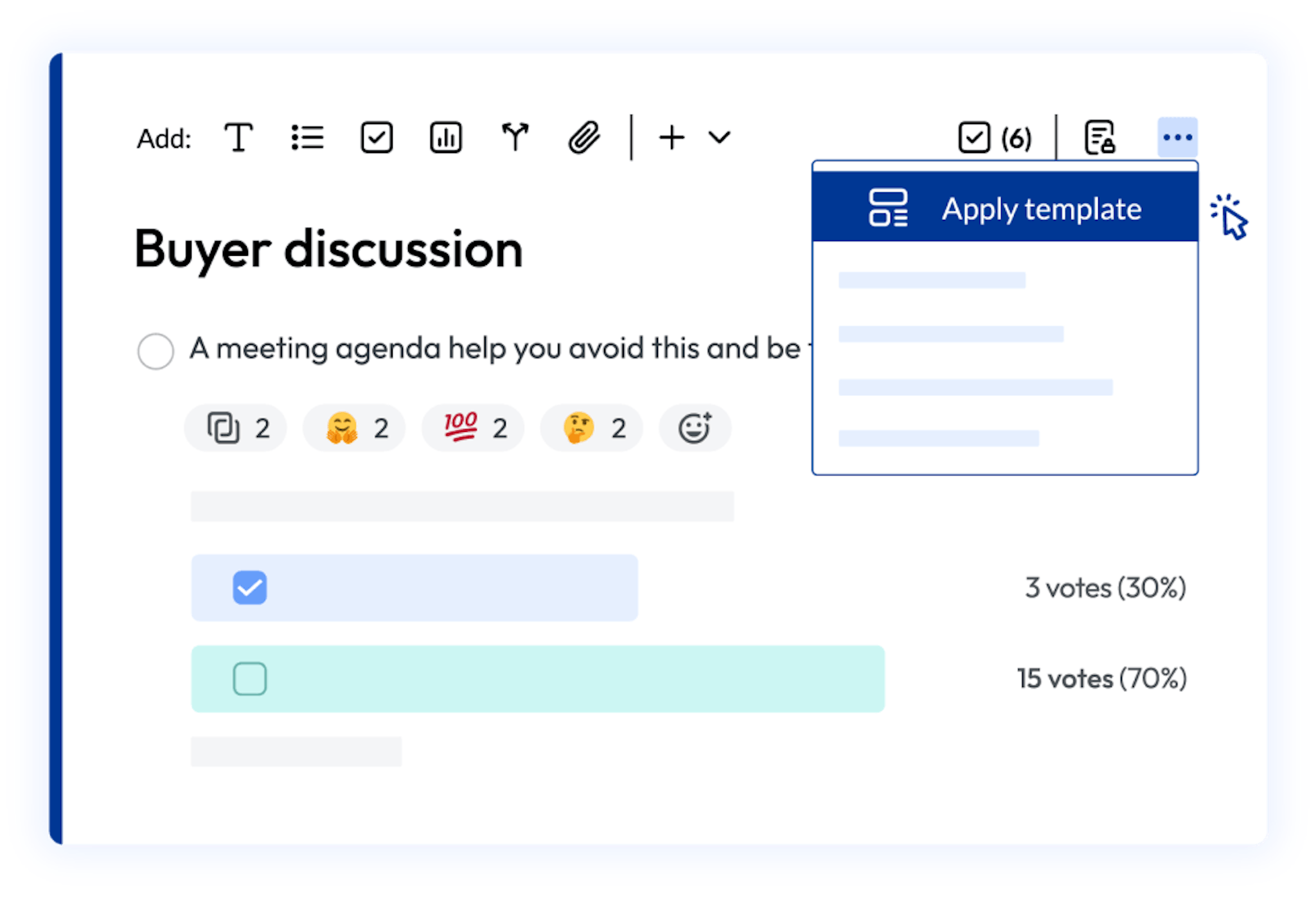 Applying meeting template to the meeting room