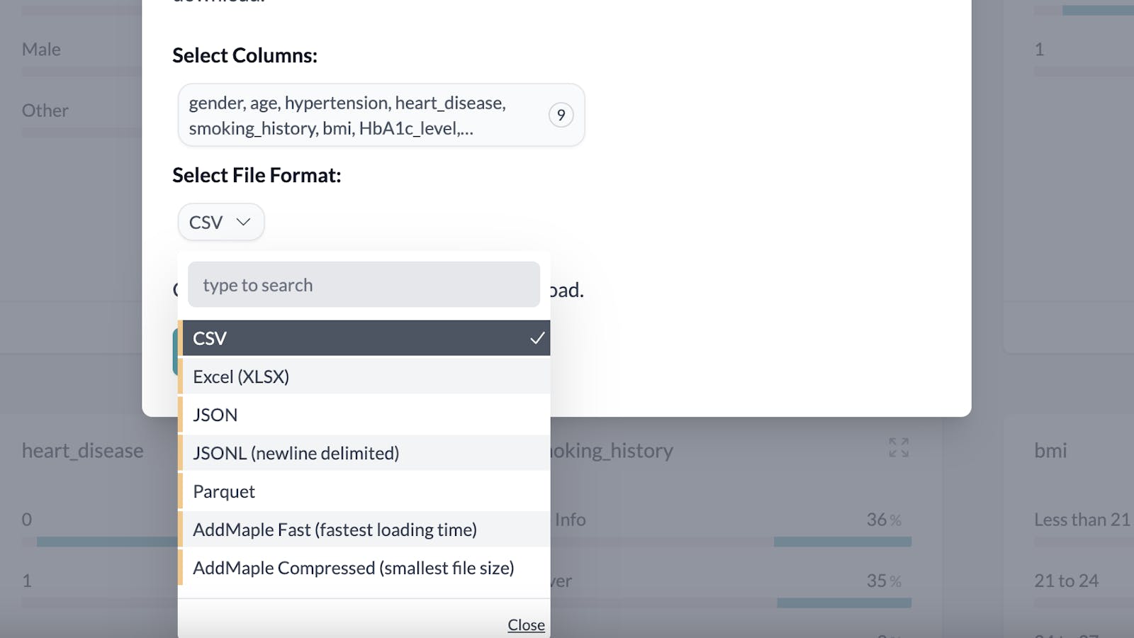 download file options