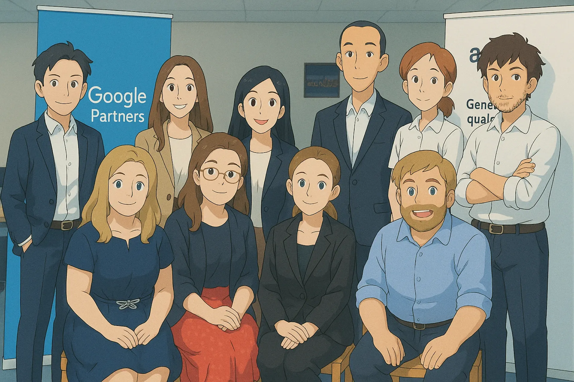 Adhesion team photo restyled by AI