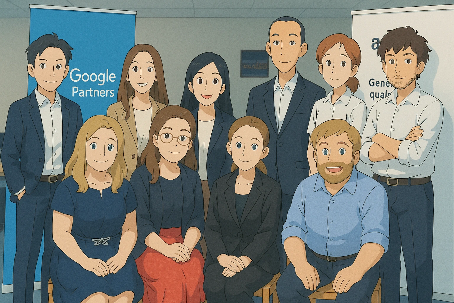Adhesion team photo restyled by AI