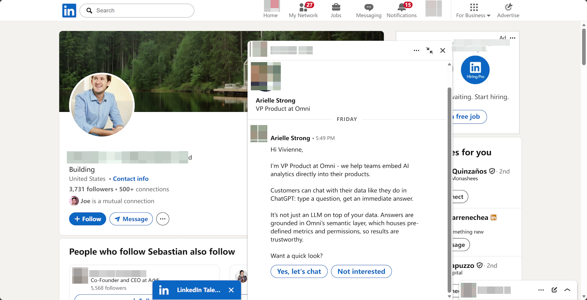 LinkedIn chat ads