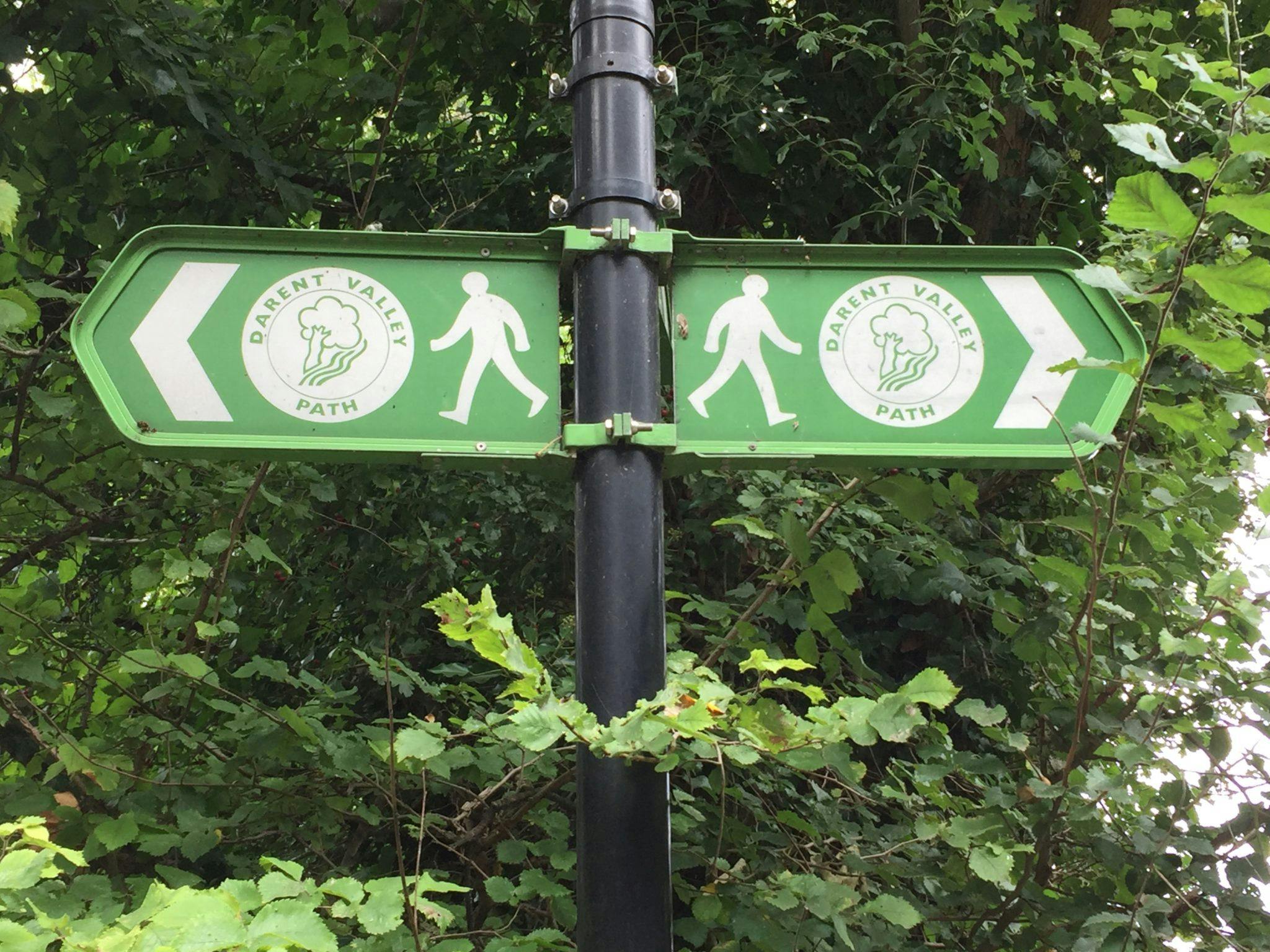 signpost showing Darent Valley Path walking trail